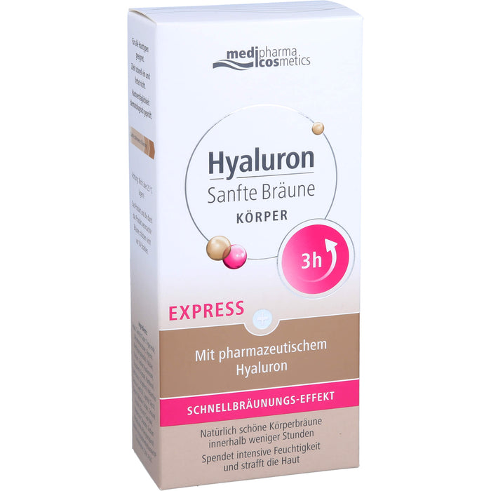 medipharma cosmetics Hyaluron Sanfte Bräune Express Körper mit Schnellbräunungs-Effekt, 150 ml Crème