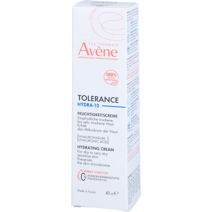 Avène Tolerance Hydra-10 Feuchtigkeitscreme für empfindliche, trockene bis sehr trockene Haut, 40 ml Crème