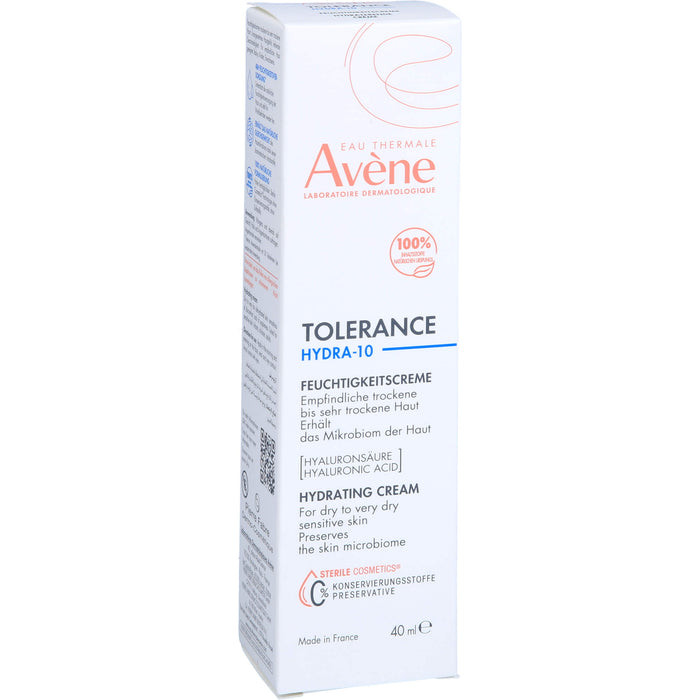 Avène Tolerance Hydra-10 Feuchtigkeitscreme für empfindliche, trockene bis sehr trockene Haut, 40 ml Crème