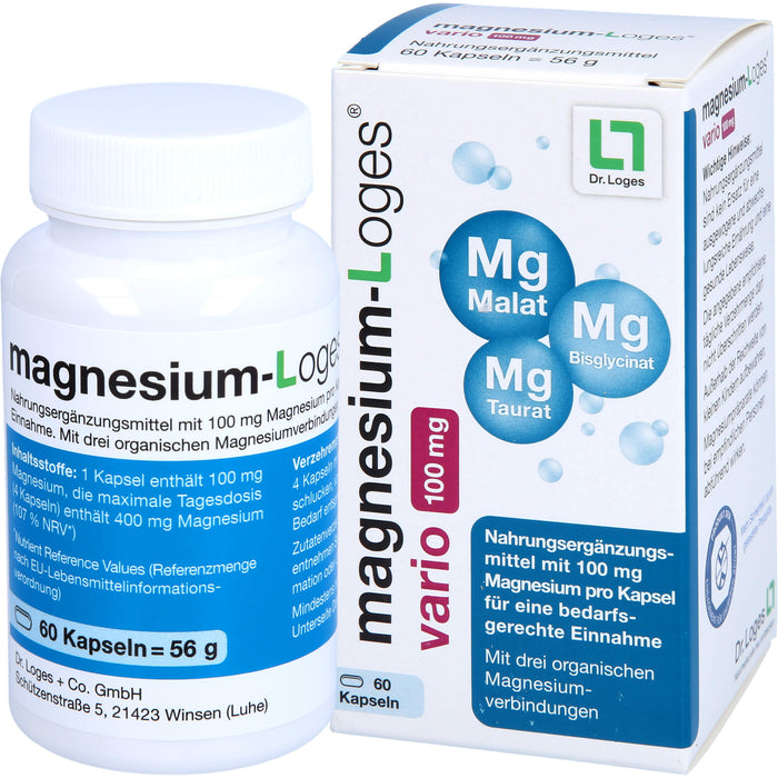 Magnesium-Loges vario 100 mg Kapseln, 60 St. Kapseln