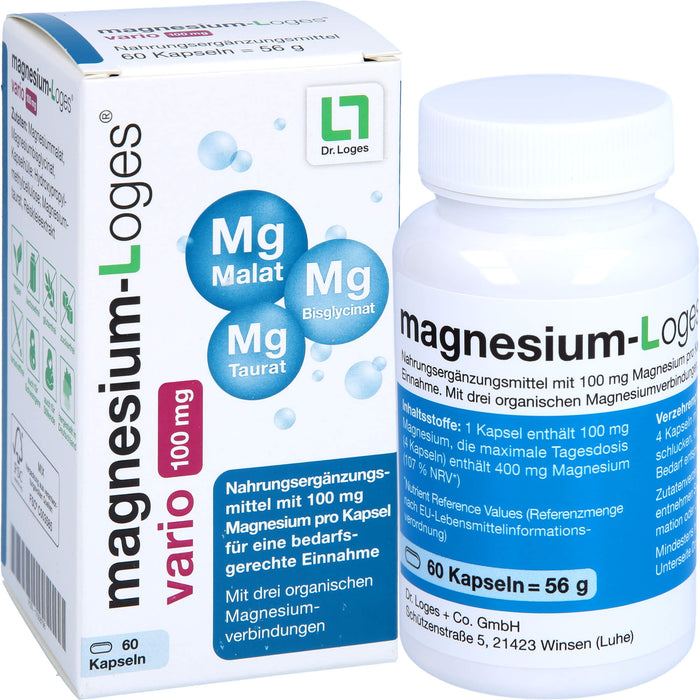 Magnesium-Loges vario 100 mg Kapseln, 60 pc Capsules