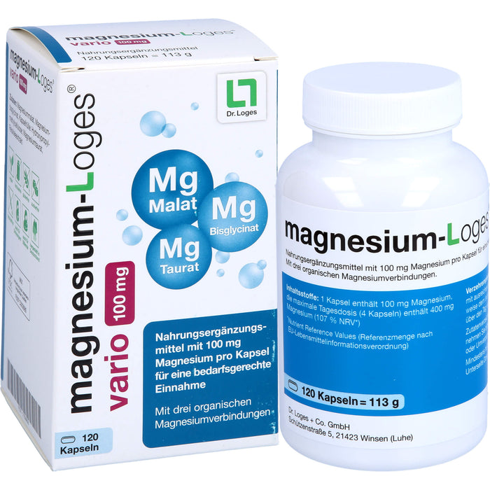 Magnesium-Loges vario 100 mg Kapseln, 120 St. Kapseln