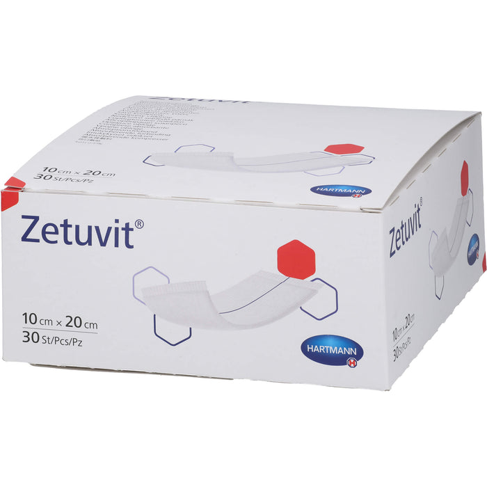 ZETUVIT Saugkompressen unsteril 10x20 cm, 30 St KOM