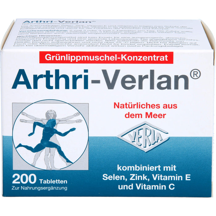 Arthri-Verlan Grünlippmuschel-Konzentrat Tabletten, 200 pcs. Tablets