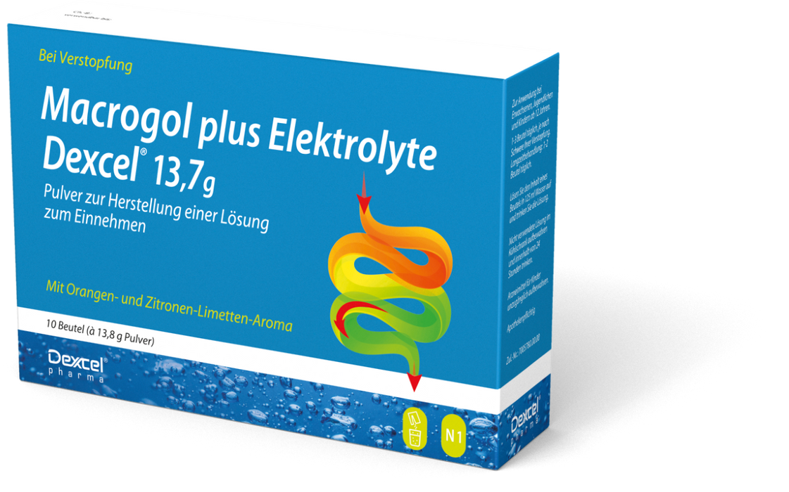 Macrogol Dexcel plus Elektrolyte bei Verstopfung	, 137 g Poudre