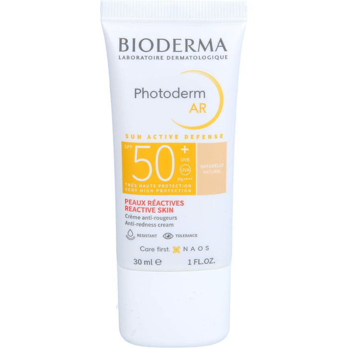 BIODERMA Photoderm AR LSF 50+ anti-Rötungen Sonnenschutz für das Gesicht bei Rosazea, bei empfindlicher, zu Rötungen neigender und reaktiver Haut, 30 ml Cream