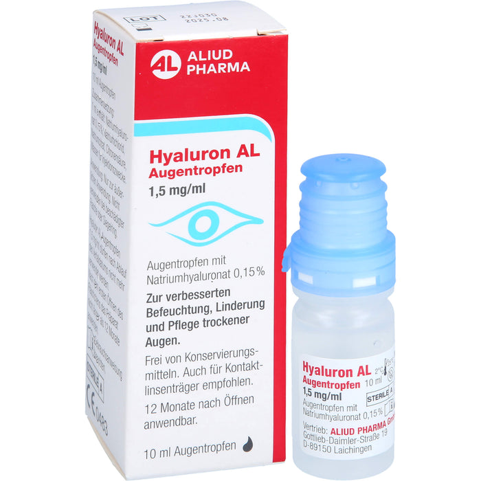 Hyaluron AL Augentropfen 1,5 mg/ml zur verbesserten Befeuchtung der Augen, 10 ml Solution