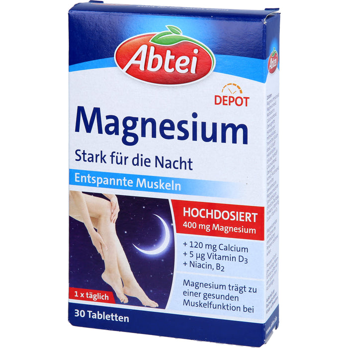 Abtei Magnesium Stark für die Nacht Depot Tabletten für entspannte Muskeln, 30 pc Tablettes