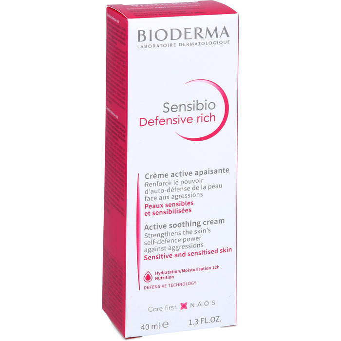 BIODERMA Sensibio Defensive rich Creme stärkt die Haut gegen Umwelteinflüsse, 40 ml Crème