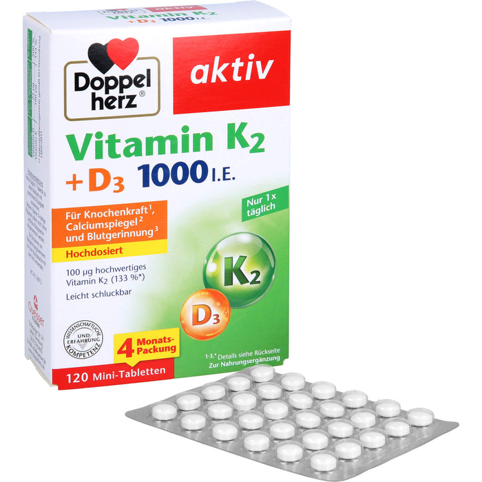 Doppelherz Vit K2+d3 1000, 120 St TAB