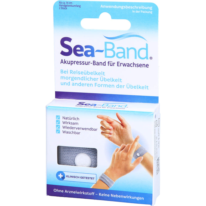 SEA-BAND Akupressurband f. Erwachsene grau, 2 St