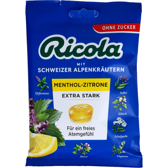 Ricola o.Z. Beutel Menthol-Zitrone Extra Stark, 75 g BON