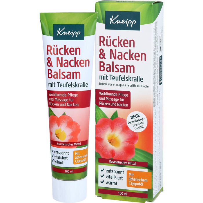 Kneipp Rücken & Nacken Balsam mit Teufelskralle wohltuende Pflege und Massage für Rücken und Nacken, 100 ml Creme