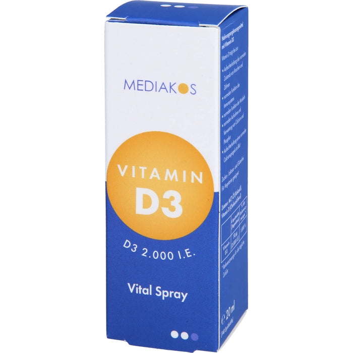 Vitamin D3 2,000 I.E. Mediakos Vital Spray, 20 ml SPR