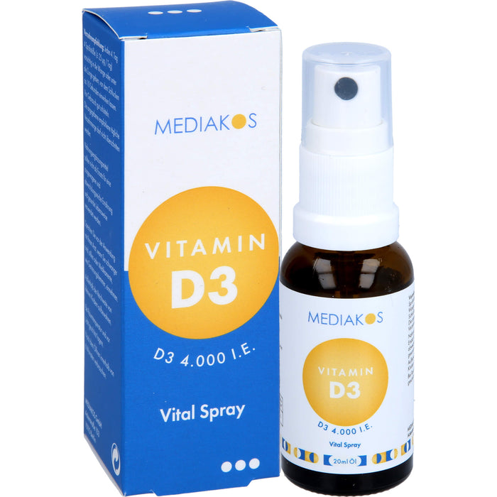 Vitamin D3 4,000 I.E. Mediakos Vital Spray, 20 ml SPR