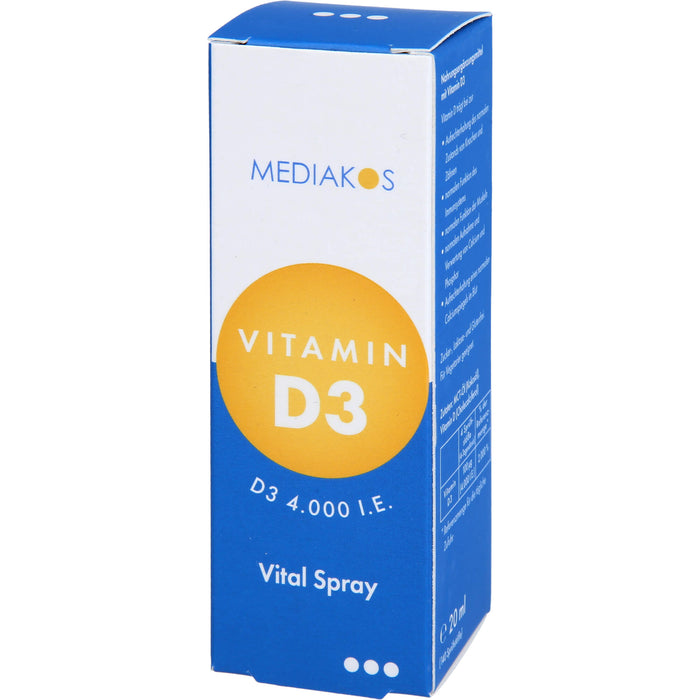 Vitamin D3 4,000 I.E. Mediakos Vital Spray, 20 ml SPR