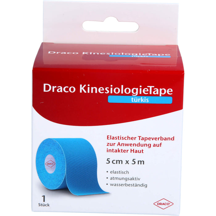 Draco KinesiologieTape 5 cm x 5 m türkis elastischer Tapeverband, 1 pcs. dressing