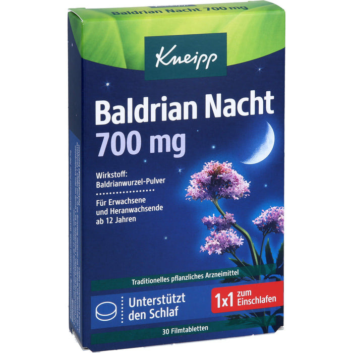 Kneipp Baldrian Nacht 700 mg Tabletten unterstützt den Schlaf, 30 pcs. Tablets