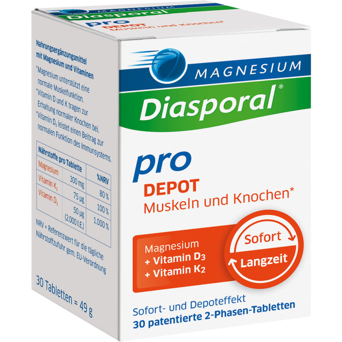 MAGNESIUM DIASPORAL PRO+D3+K2 DEPOT Muskel+Knochen, 30 St TAB