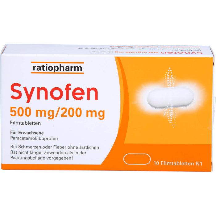 Synofen 500 mg/200 mg Filmtabletten, 10 St FTA