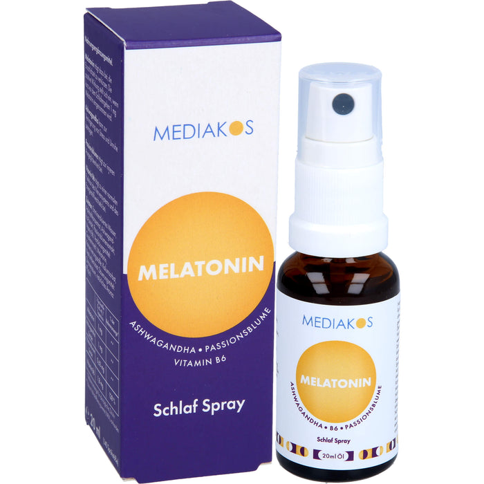 Melatonin Ashwagandha Mediakos Schlaf Spray vegan, 20 ml SPR