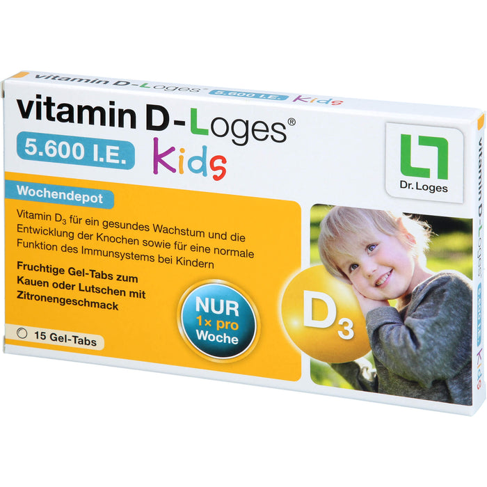 Vitamin D-loges 5.600 I.E Kids fruchtige Gel-Tabs, 15 pcs. Gum drops