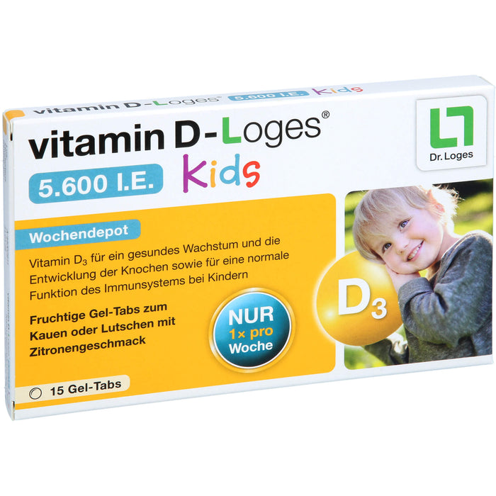 Vitamin D-loges 5.600 I.E Kids fruchtige Gel-Tabs, 15 pcs. Gum drops