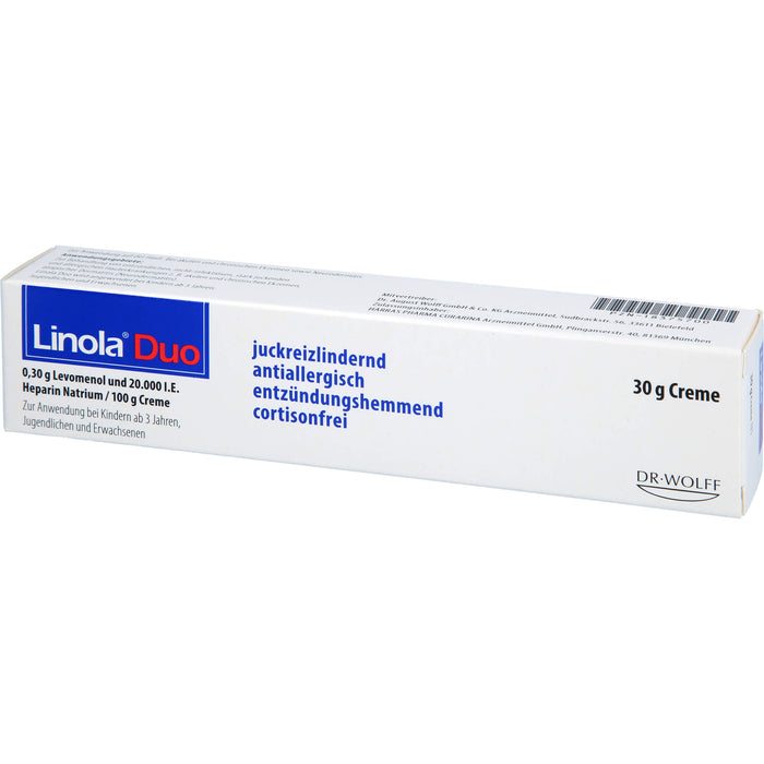 Linola Duo, 0,30 g Levomenol und 20.000 I.E. Heparin Natrium / 100 g Creme, 30 g CRE