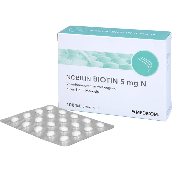 NOBILIN BIOTIN 5 mg Tabletten gegen Biotinmangel, 100 St. Tabletten