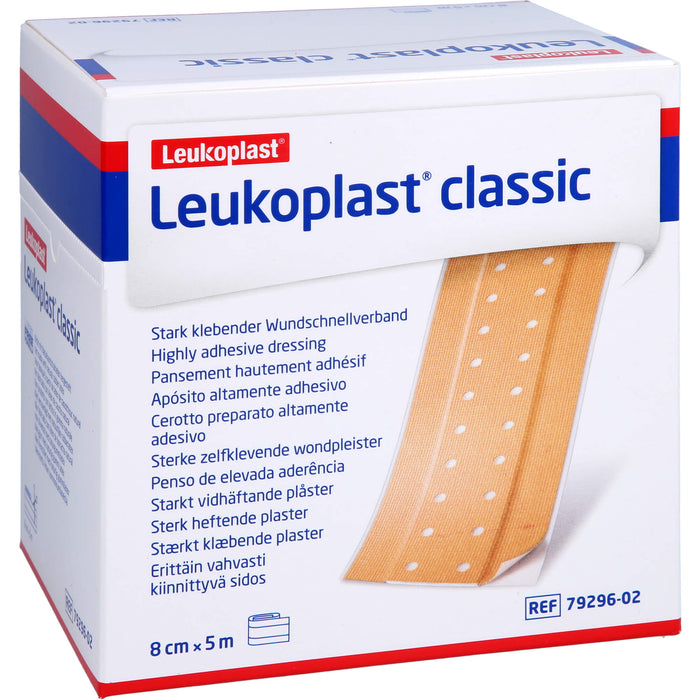 Leukoplast Classic 8 cm x 5 m stark klebender Wundschnellverband, 1 pcs. Patch