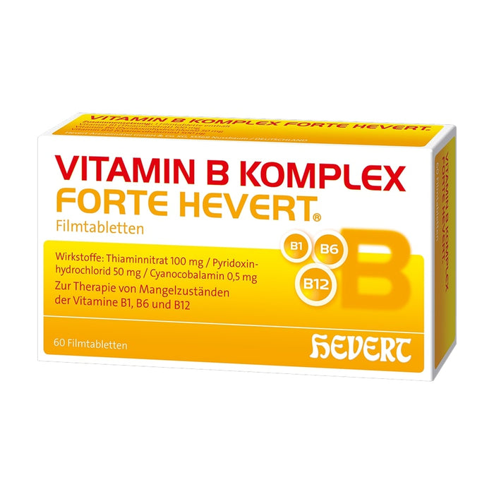 Vitamin B Komplex forte Hevert zur Therapie nachgewiesener Mangelzustände der Vitamine B1, B6 und B12, 60 St. Tabletten