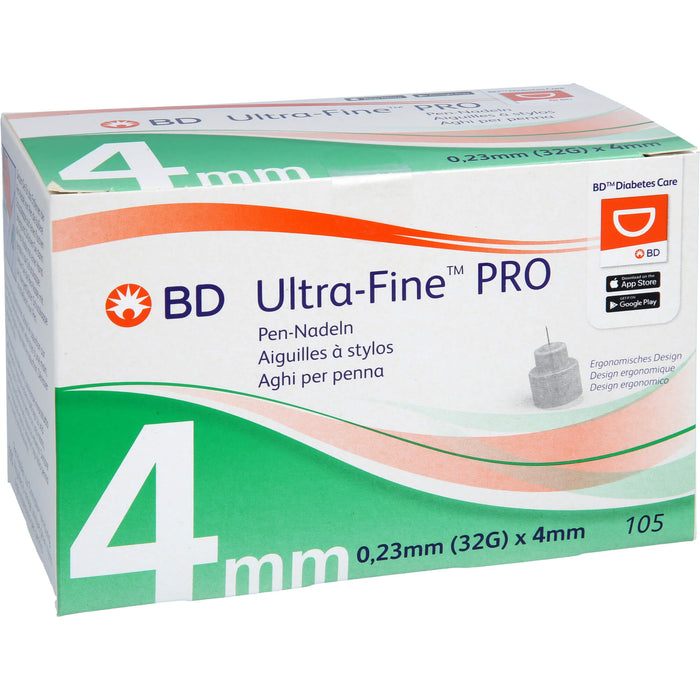 BD ULTRA-FINE PRO Pen-Nadeln 4 mm 32 G 0,23 mm, 105 St KAN