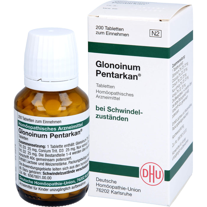 DHU Glonoinum Pentarkan Tabletten bei Schwindelzuständen, 200 pcs. Tablets