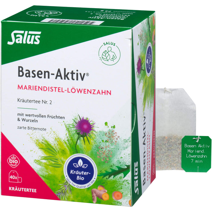 Basen-Aktiv Tee Nr. 2 Mariend.-Löwenzahn bio Salus, 40 St FBE