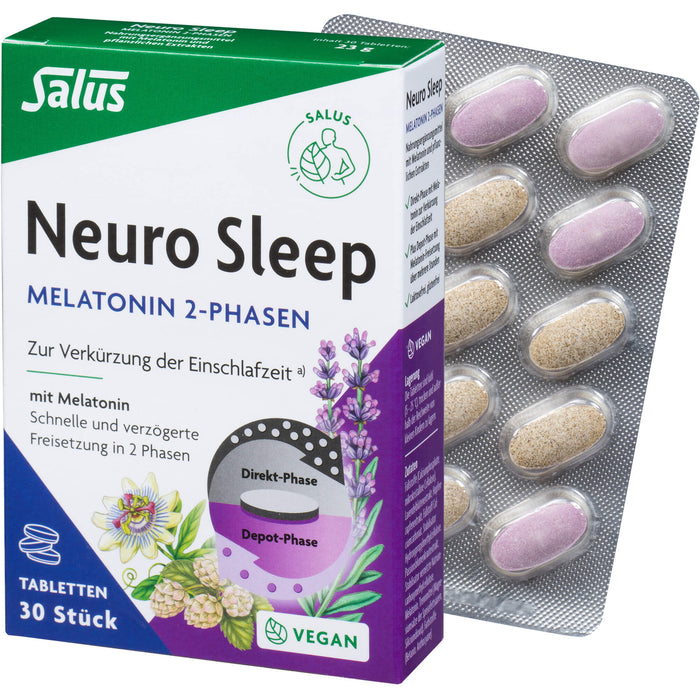 Neuro Sleep Melatonin 2-Phasen Tabletten Salus, 30 St TAB