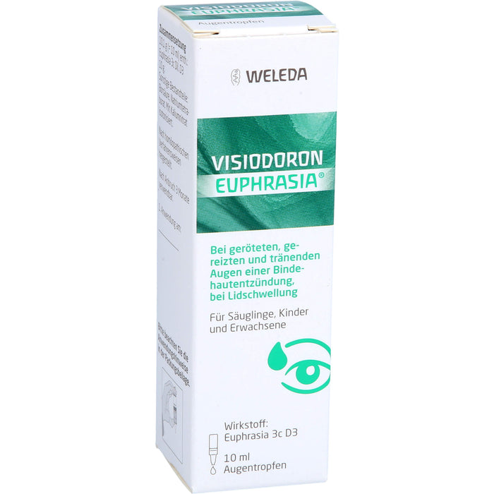 WELEDA Visiodoron Euphrasia Augentropfen bei geröteten, gereizten und tränenden Augen, 10 ml Lösung