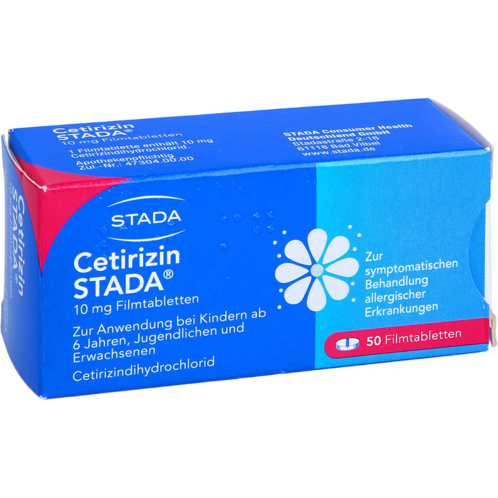 Cetirizin STADA 10 mg Filmtabletten zur symptomatischen Behandlung allergischer Erkrankungen, 50 pc Tablettes