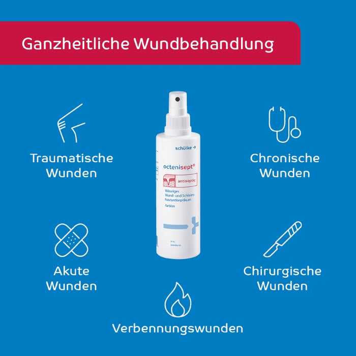 octenisept mit Sprühpumpe - wässriges Wund- und Schleimhautantiseptikum mit guter Verträglichkeit, schmerzfreier Anwendung und schneller Wirkung, 250 ml Lösung