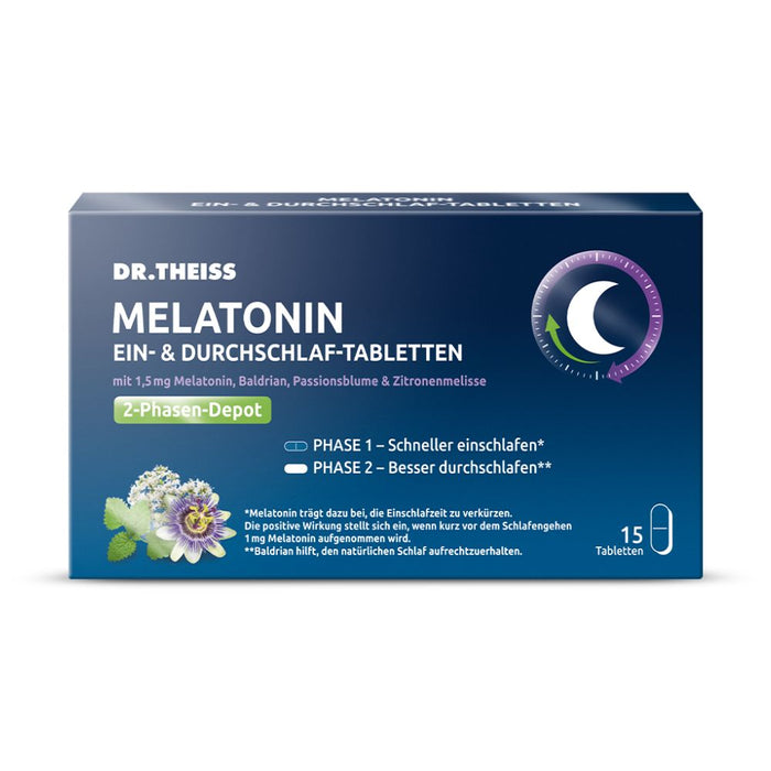 DR. THEISS Melatonin Ein- & Durchschlaf-Tabletten, 15 St., 15 St. Tabletten