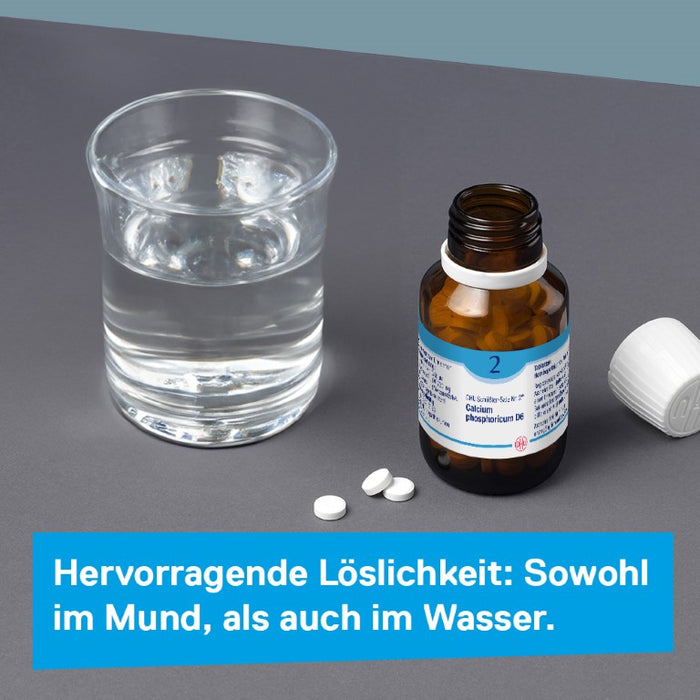 DHU Schüßler-Salz Nr. 2 Calcium phosphoricum D12 – Das Mineralsalz der Knochen und Zähne – das Original – umweltfreundlich im Arzneiglas, 200 St. Tabletten