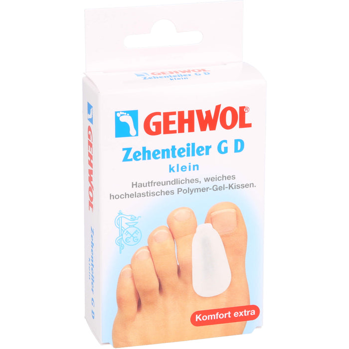 GEHWOL Zehenteiler G D klein hautfreundliches, weiches hochelastisches Polymer-Gel-Kissen, 3 pc Séparateur d'orteils