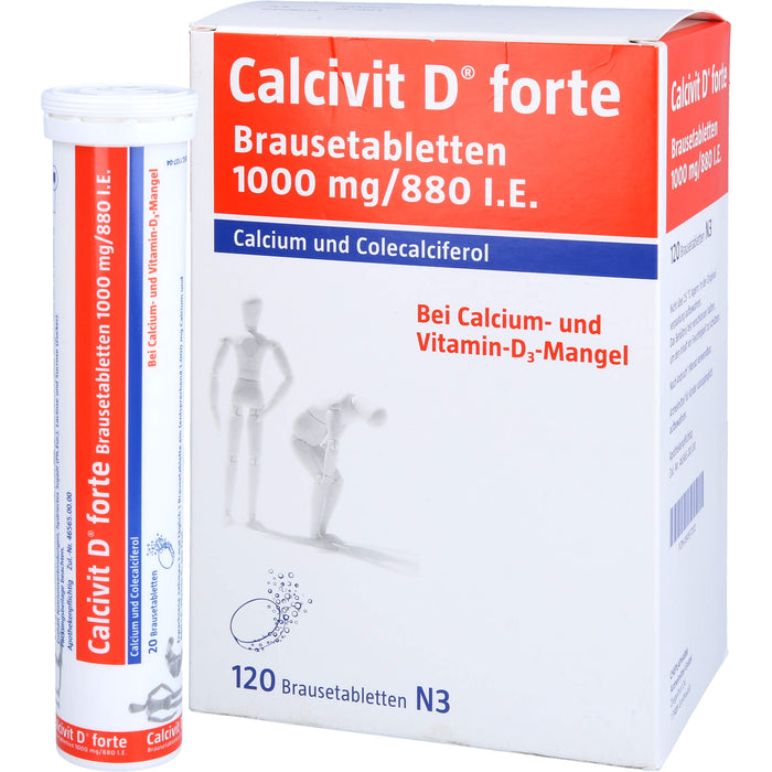 Calcivit D forte Brausetabletten, 1000 mg/880 I.E., 120 St BTA