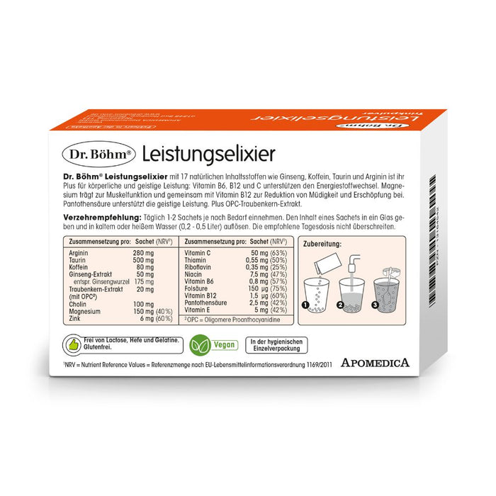 Dr Böhm Leistungselixier Brausegranulat, 14 pcs. Sachets