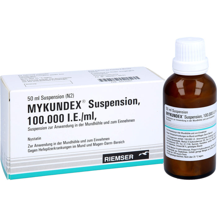 MYKUNDEX Suspension gegen Hefepilzerkrankungen im Mund und Magen-Darm-Bereich, 50 ml Solution