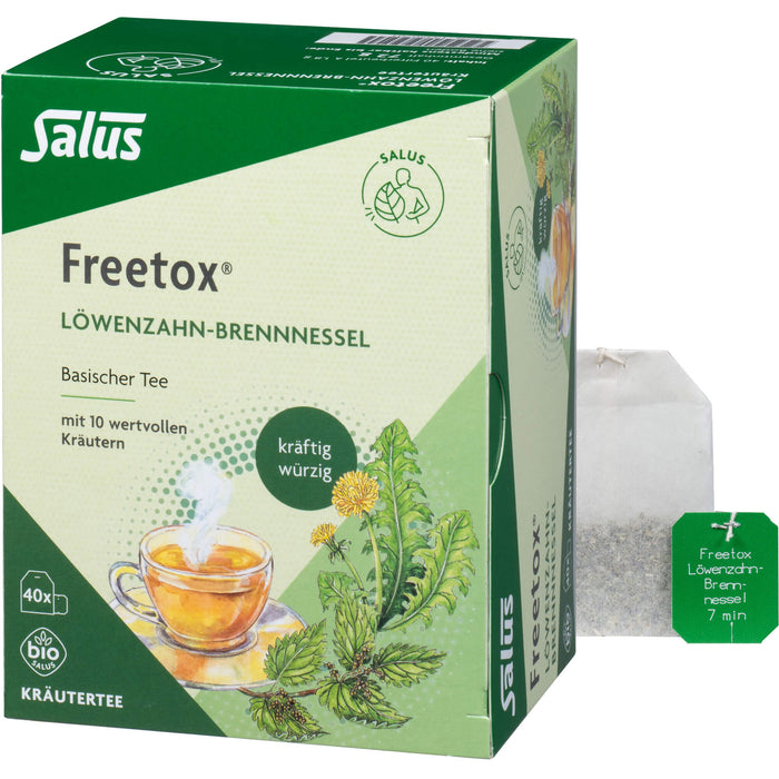 Salus Freetox Löwenzahn-Brennnessel basischer Kräutertee, 40 pc Sac filtrant