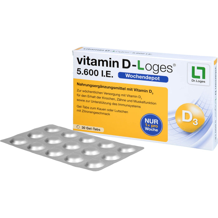 vitamin D-Loges 5.600 I.E. Gel-Tabs, 30 pcs. Tablets