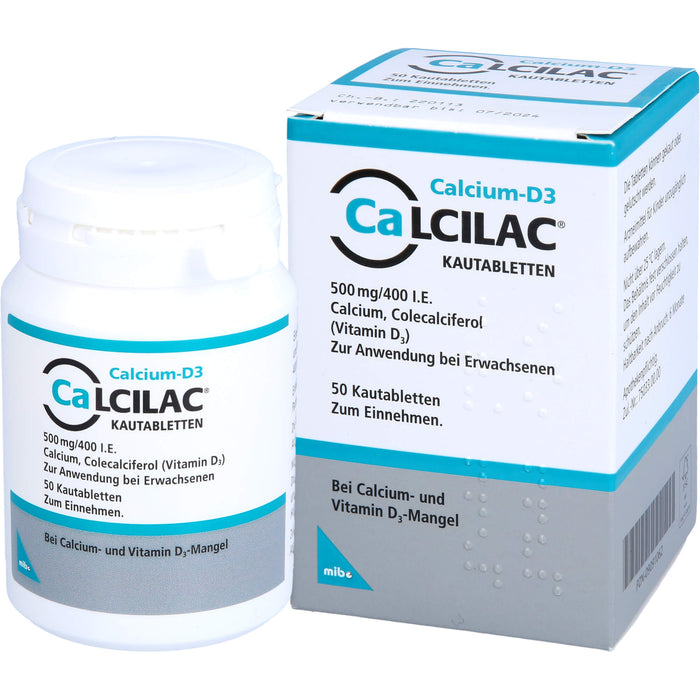 Calcilac Kautabletten 500 mg/400 I.E., 50 St KTA