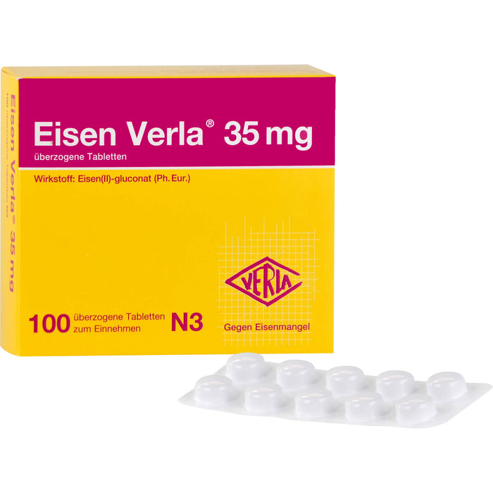 Eisen Verla 35 mg Tabletten gegen Eisenmangel, 100 pcs. Tablets