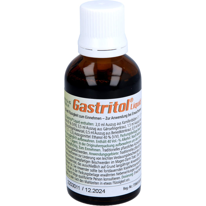 Gastritol Liquid Tropfen bei leichten Verdauungsbeschwerden, 50 ml Lösung