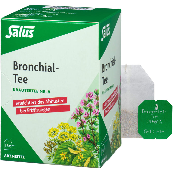 Salus Bronchial-Tee Kräutertee Nr. 8 zur Erleichterung des Abhustens bei Erkältungen, 15 St. Filterbeutel